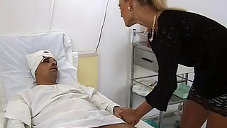 Nurse helps patient with anal after betraying his wife: Blowjob, Cowgirl  Brunette Porn