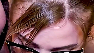 Sloppy BBC BJ French Teacher Gets Cum on Glasses