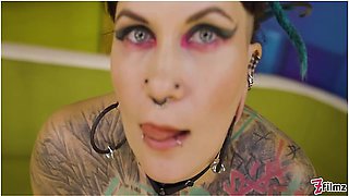 Goth Queen Teases Tiny Tits & Nipples Then Takes Rough Doggy, Dripping Facial Cumshot