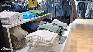 Having Fun in a Clothing Store - Dirty Action with a Blonde Girl