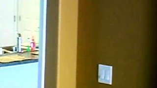 Small titted brunette teen fingering on the bed