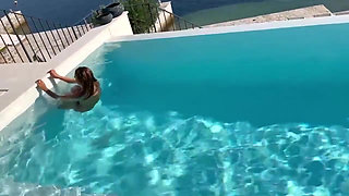 Gorgeous Monika Fox Swims Naked in Pool in Beautiful Place!
