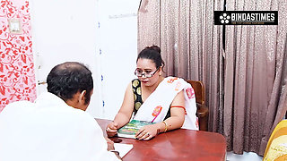 Desi Big Boobs MILF Madamji Seduces Her Student for Real Fuck ( Hindi Audio )