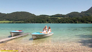 Extreme wild German groupsex orgy at the lake