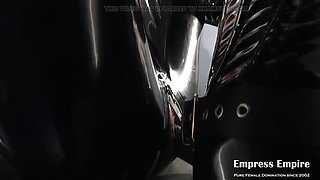 Rubber Slave Hardcore BDSM: Mistress Pegging & Chastity Cage Punishment in HD