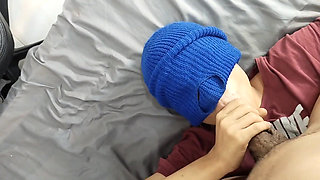 Latin Twink Kneels and Swallows Everything From Muscular Gym Male