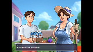 Busty step aunty and her summertime saga with sex toys and lots of fun