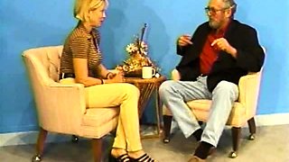 Two old mans fuck young blonde teen