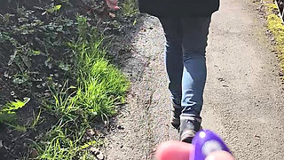 Hot Walk with Love Balls in Pussy!
