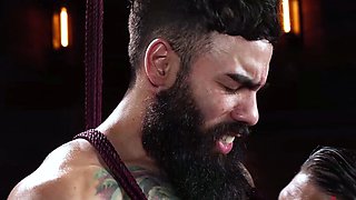 Bearded Sub Milked by His Master