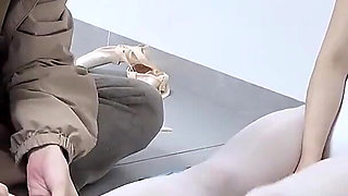 Hs18-a Girl in Dance Costume Was Tickled.