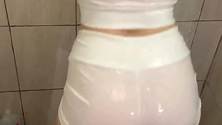 The Beauty Soaked Herself in the Shower to See How Her Wet Clothes Would Look. Wetlook