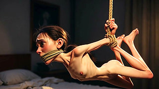Skinny Slave Girl Bound Tight - Desperate & Begging for Mercy