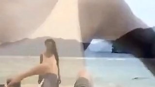 Public Flashing Of Big Natural Tits In The Moment Of Escape