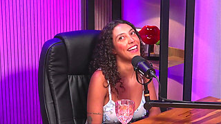 Young Latina with Perfect Body and Curly Hair Giving Dirty Talk