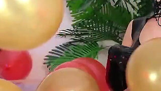 Air Balloon Looner Hot Fetish 2 Lesbians in Tight Shiny Rubber Clothes Having Fun