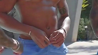 Wild Poolside Piss Gangbang Tyra Ride Used Hard by 3 Big Black Cocks