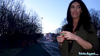 Striking Ava Koxxx at street blowjobs trailer
