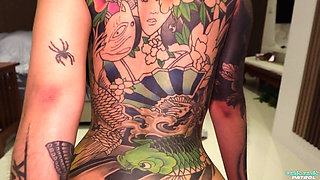 Tuktukpatrol Inked up Asian Thai Pussy Stretched Out