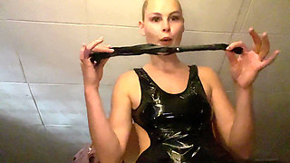 Latex Strapon Humiliation Spit, Slap & Fuck the Lens