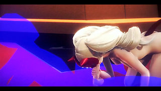 Persona 5 Hentai - Ann Takamari Handjob and Blowjob - Japanese Asian Manga Anime Film Game Porn