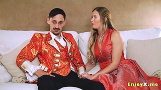 Blonde Stella Cardos Smooth-Shaved Cooter And Pantyhose Deepthroat Big-Tits