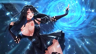 Sexy Gothic Babe Flashes Boobs and Wet Pussy, Deepthroat Blowjob & Cowgirl Cum Inside!