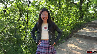 Crazy Cumwalk in Public Park Full of People - Public Blowjob Flashing