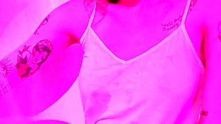Cute curly brunette solo webcam masturbation