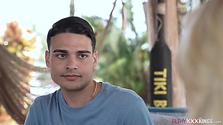 Stepson creampied big tit blonde stepmom