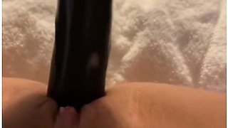 Hotel Maid Finds Guests Bbc Dildo & Fucks Her Pussy Til She Squirts