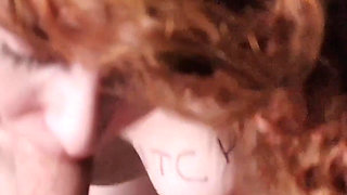 Dumb Bitch on Her Knees Sucking Dick While She's Called Names