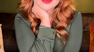 Hot redhead giving close up of her large cunt hole