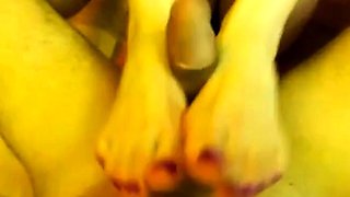 Big Tits Brunette Pleases Her Man on Webcam