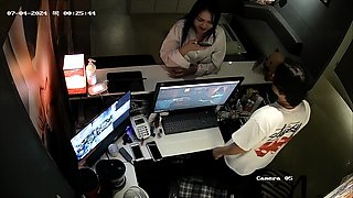 Naughty amateur Korean babe sucking cock on hidden cam