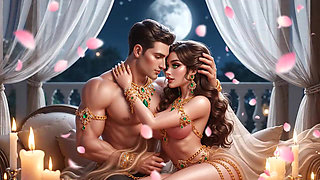 Romantic Desi Couple Bed Pe Soft Intimate Embrace - White Saree Mein Sexy Wife Aur Husband Ki Full Romance