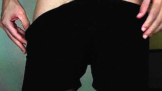 Striptease very slowly with masturbation