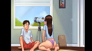 American and Canadian stepmom's wild time with a German dirty mom in summertime saga