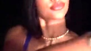 Glamour babe with big boobs masturbates in lingerie