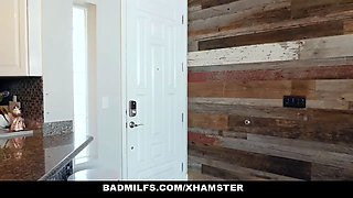 Badmilfs - chesty stepmother and daughter share big cock