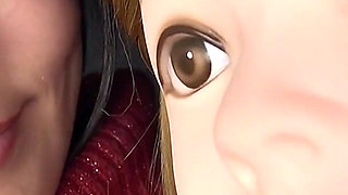 Tomoka Akari Drools and Spits on a Mannequin, with Close-ups of Her Huge Tongue