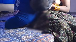 Desi Stepmom Fucks Indian Stepson with Stepsister Help - Amateur Homemade HD