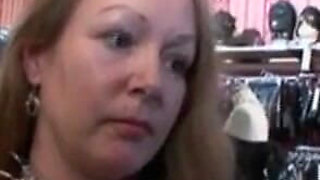 Humiliating blonde girl tits squeezing in the cage