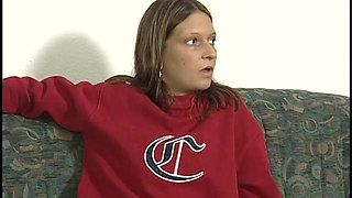 Small titted brunette is showing her sexy body at casting