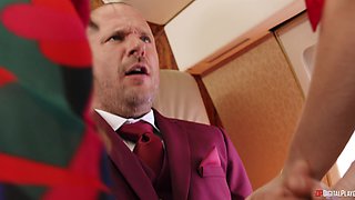 Skye Blue's Wild Threesome Passion Explodes in Sultry Uniform Heat