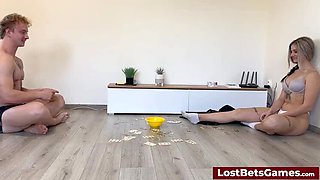 Huge Tits Blonde Loses Card Game, Strips For Punishment