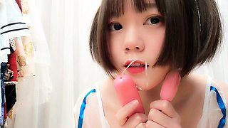 Pretty Japanese teen solo masturbation Uncensored