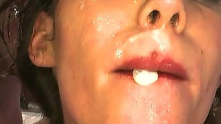 Brunette Slut Takes Massive Facials in Wild Ggg Bukkake