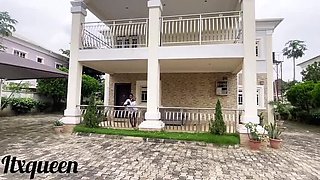 Giant African Cock Gardener Fucks Amateur Ebony Girl Outdoor BBC Blowjob