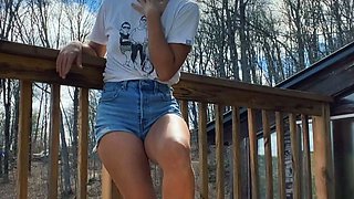 Beautiful big titted teen outdoor masturbation